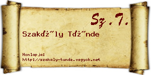 Szakály Tünde névjegykártya